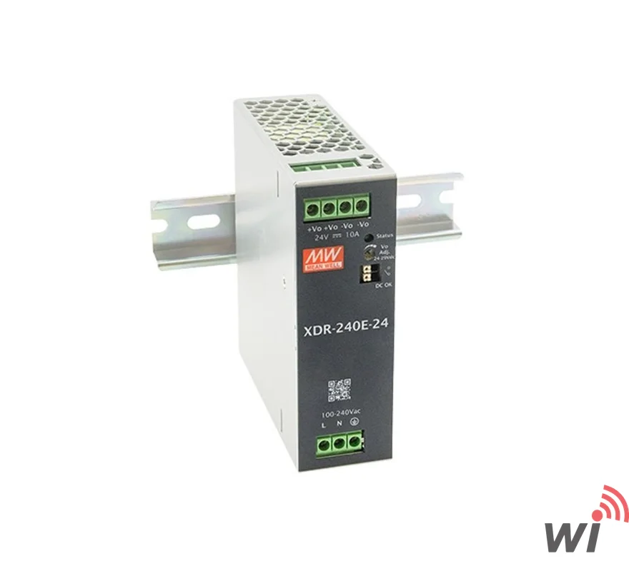 Mean Well XDR-240E-24 240W 24V DC 10A DIN Ray Güç Kaynağı