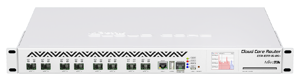 CCR1072-1G-8S-PLUS EOL - Cloud Core Router 1072-1G-8S+ 16 GB RAM, 1x Gbit LAN, 8xSFP+ 10 Gbit , LCD Firewall / Router